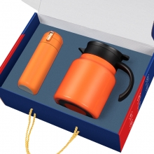 商务焖茶壶+保温杯两件套礼盒 送客户什么礼品好