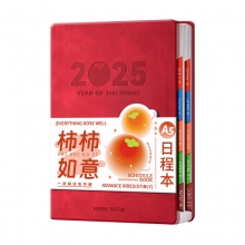 2025年A5新年计划日程本 软皮A5商务打卡记事本 新年小礼品